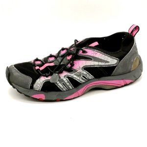 Ecco Womens Sneaker Black Gray Pink Lace‎ Up Walking Shoe Round Toe  EUR 39